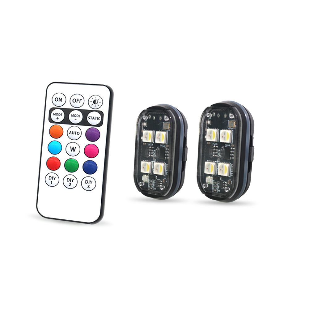 Interior Design Icon - 2Pc RGB 자동차 주변 조명, 원격