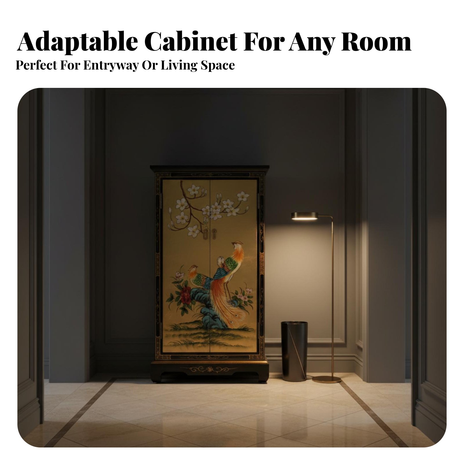 핸드페인팅된 2도어 캐비닛, 유럽풍 미학의 사이드보드, - Interior Designer 리뷰 및 가격