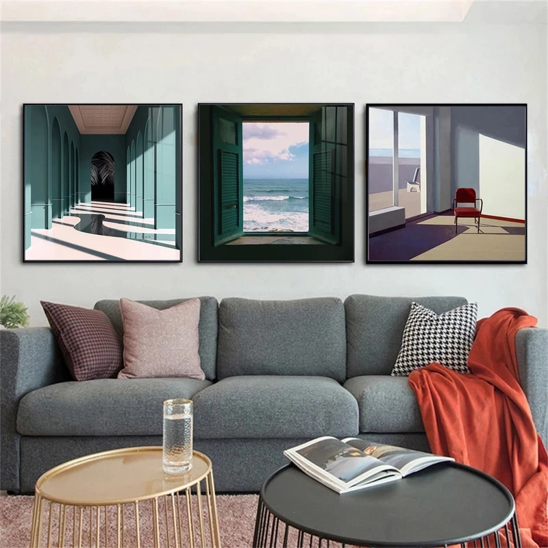 북유럽 창 외부 풍경 캔버스 회화 인쇄 풍경 인테리어  - Interior Designer 리뷰 및 가격