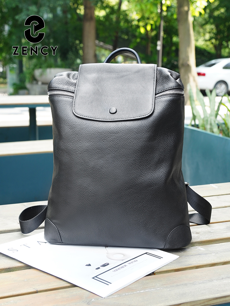Zency 100% 정품 가죽 블랙 백팩 멀티 포켓 디 - Interior Design Women 리뷰 및 가격