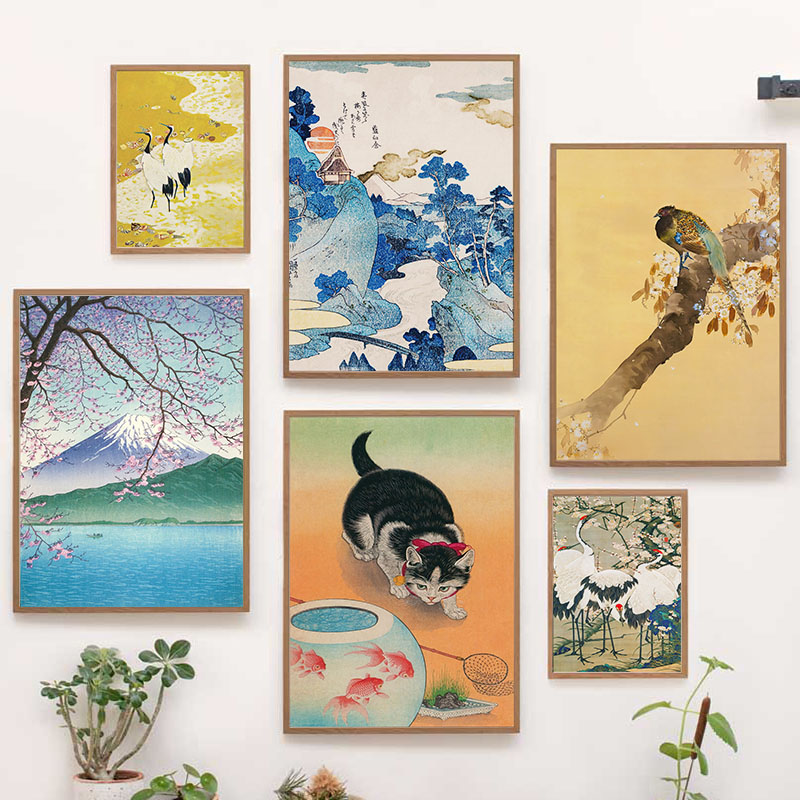일본 가츠시카 호쿠사이 캔버스 회화 벽 예술 포스터 프 - Interior Designer 리뷰 및 가격