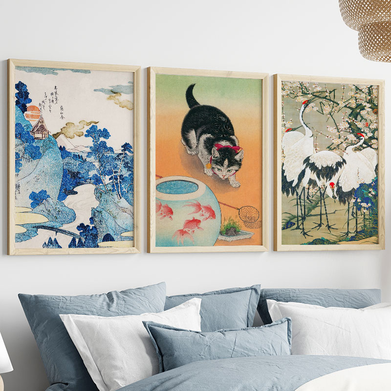 일본 가츠시카 호쿠사이 캔버스 회화 벽 예술 포스터 프 - Interior Designer 리뷰 및 가격