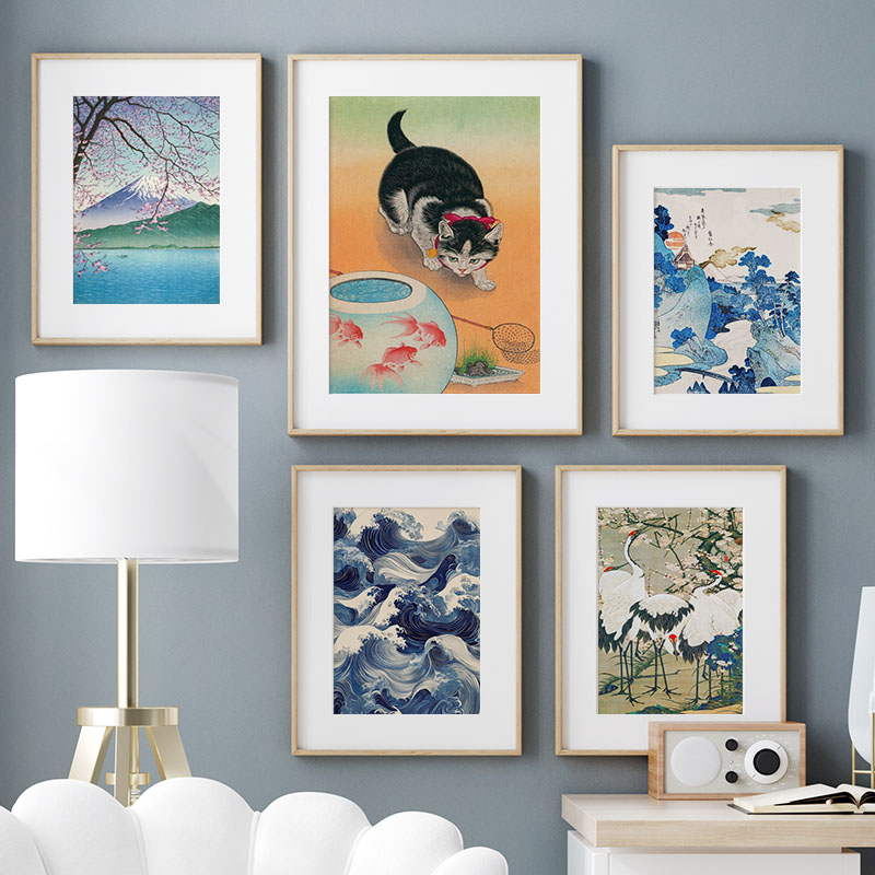일본 가츠시카 호쿠사이 캔버스 회화 벽 예술 포스터 프 - Interior Designer 리뷰 및 가격